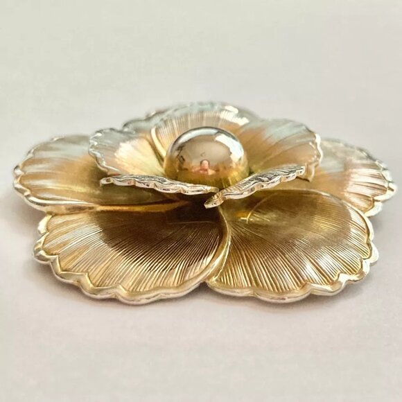 Vintage Rhea Williamson's Flower Pin by Liebo Lieba Scarf Dress Clip Signed USA - Picture 4 of 8